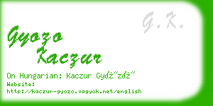 gyozo kaczur business card